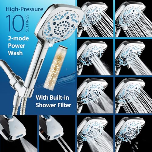 High Pressure 10 Spray Mode Filtered Showerhead