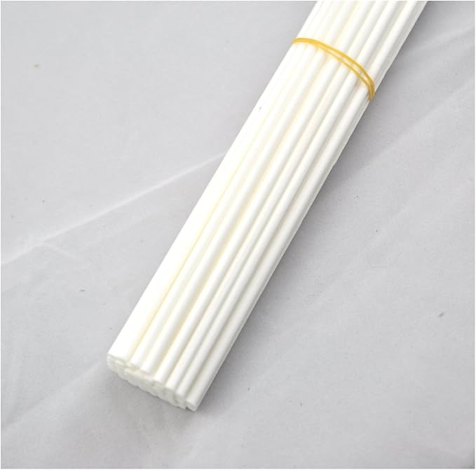 50 Pieces Fiber Reed Diffuser Replacement Refill Sticks for Aroma Fragrance (White, 10" x4mm) - AquaVibe