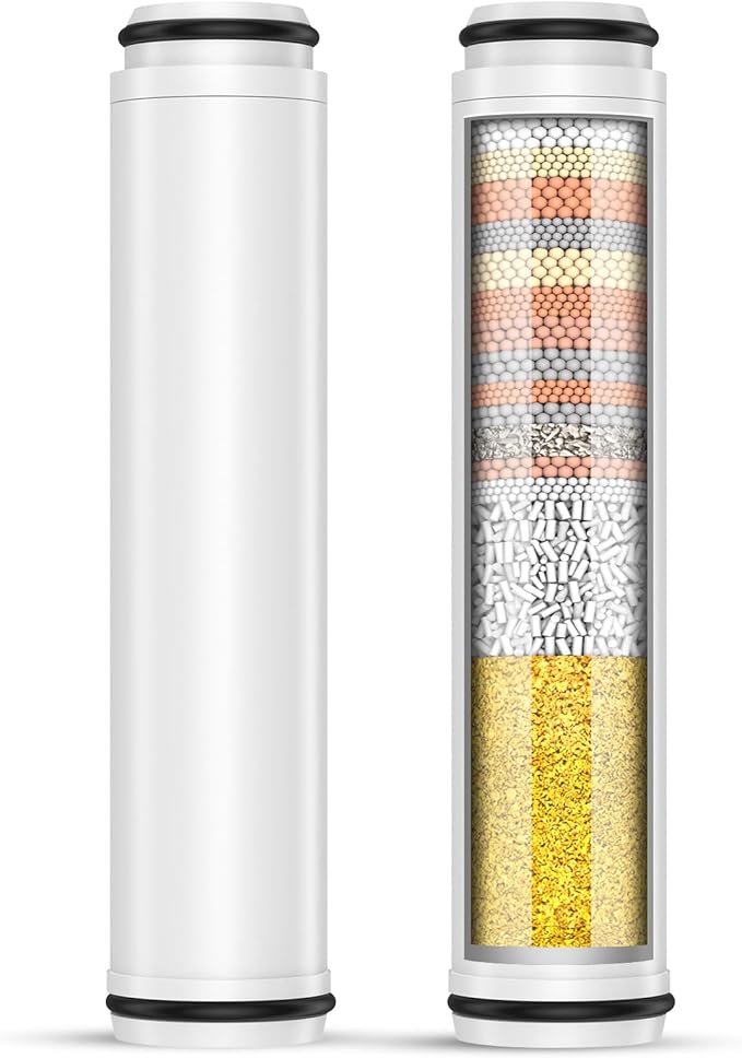 FEELSO Shower Filter for Handheld Shower Head, 2 Pack 15 Stage Replacement Filters for Hard Water Remove Chlorine and Harmful Substances
