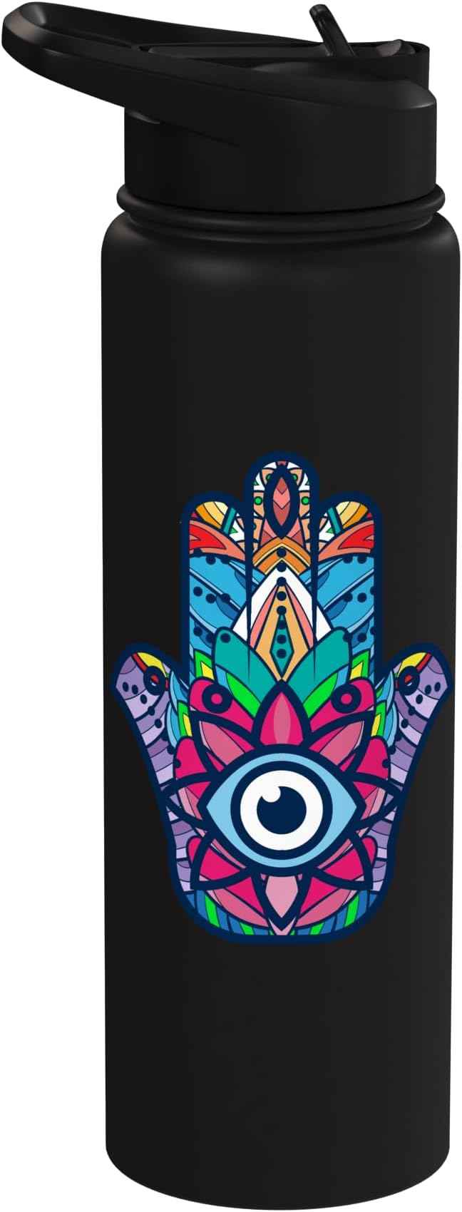Colorful Nazar Amulet Hamsa Symbol Blue Evil Eye Ornament Stainless Steel Insulated Water Bottle