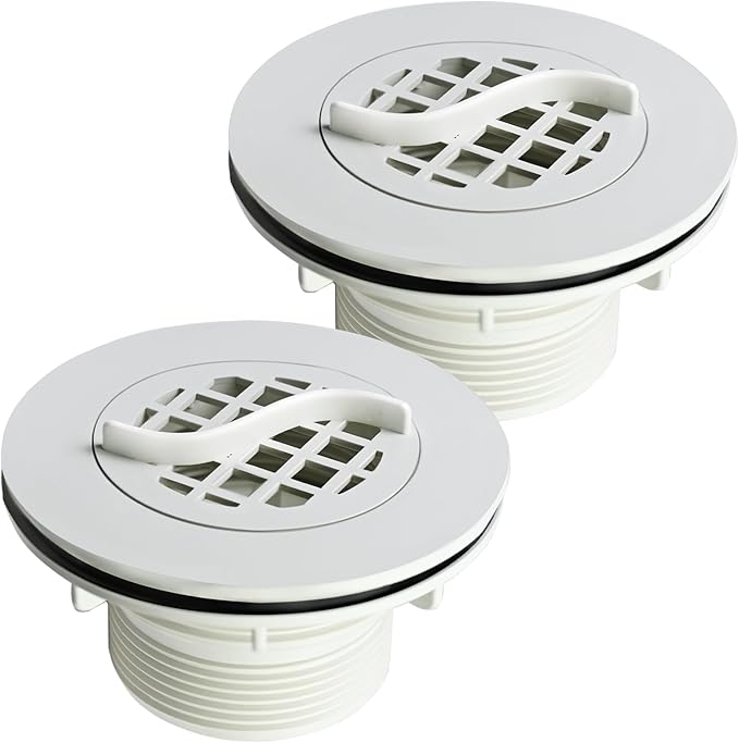 2Pcs Threaded Inlet Strainer Kit Compatible with Intex Filter Pumps w/ 1-1/2" Hoses,Incl Rubber Washer and Strainer Nut,Inlet Strainer use for Stock Tank Pools & Above Ground Pool - AquaVibe