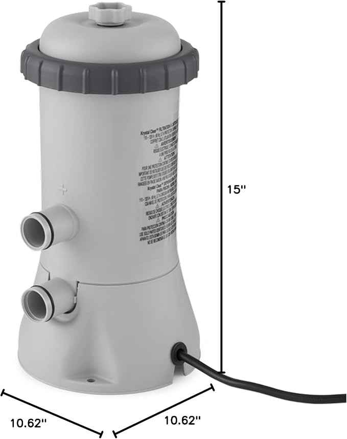 INTEX C1000 Krystal Clear Cartridge Filter Pump for Above Ground Pools: 1000 GPH Pump Flow Rate – Improved Circulation and Filtration – Easy Installation – Improved Water Clarity – Easy-to-Clean