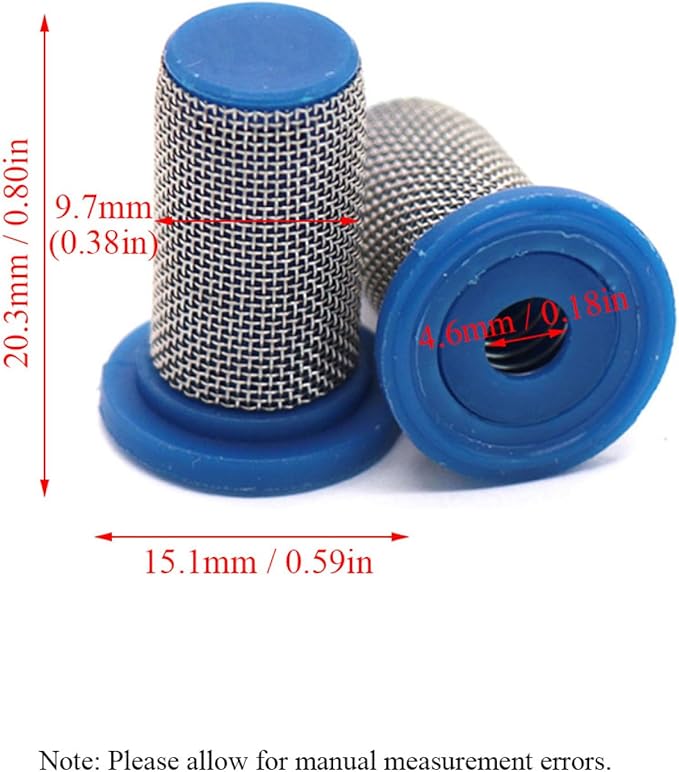 TopHomer 12 Packs Stainless Steel Strainer Spraying Nozzle Mesh Filter with Anti-Drip Design for Spraying Operations Waterproof Engineering (100 Mesh)