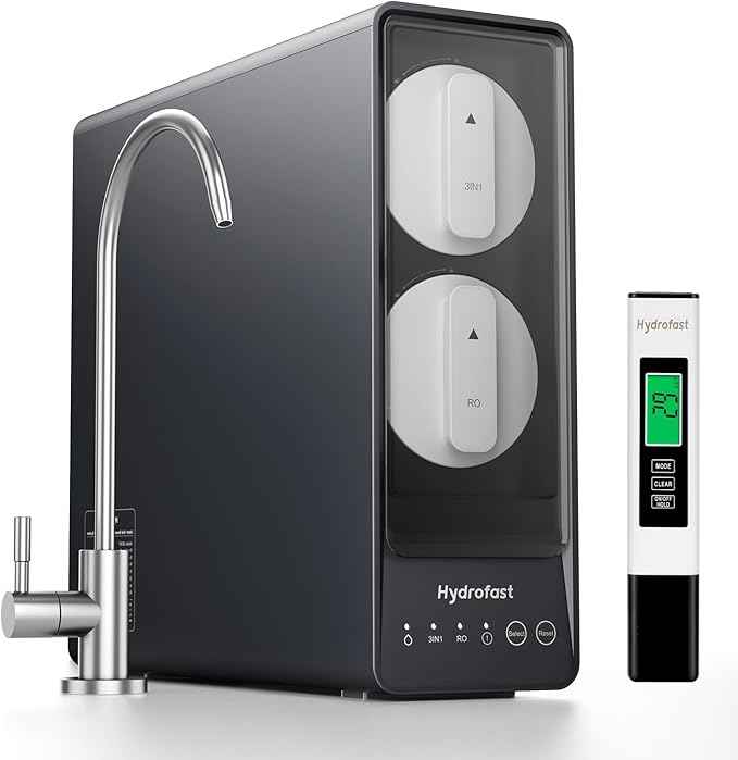 800GPD Reverse Osmosis System, 9 Stage Tankless RO Water Filtration System, Under Sink Water Filter 𝐈𝐧𝐜𝐥. 𝟏 𝐄𝐱𝐭𝐫𝐚 𝐓𝐃𝐒 𝐌𝐞𝐭𝐞𝐫, 2.5:1 Pure to Drain, Reduce TDS, FCC Listed