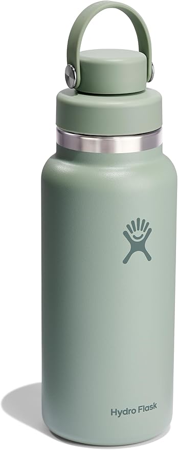 Hydro Flask Water Bottle - Insulated Stainless Steel - Wide Mouth Chug Lid, Non Spill, Leakproof in 32 Oz Tonal Agave Green