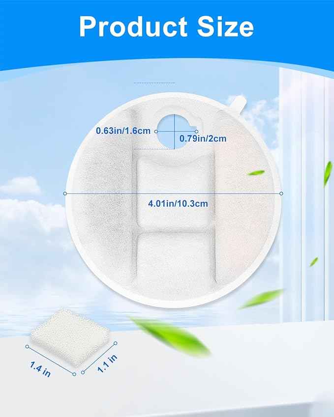 12 Pack Dog Water Fountain Filter Compatible with Petlibro Filtered Water Bowl for Dogs, Pet Fountain Filters for Cat Water Fountain 2.1Gal/8L Capsule Dog Fountain PLWF008