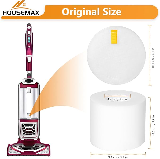 HOUSEMAX 2 Pack Foam & Felt Filters Replacement for Shark Rotator Powered Lift-Away NV650, NV650W, NV652, NV750W, NV751, NV651, NV752 Replace Part XFF650 - AquaVibe