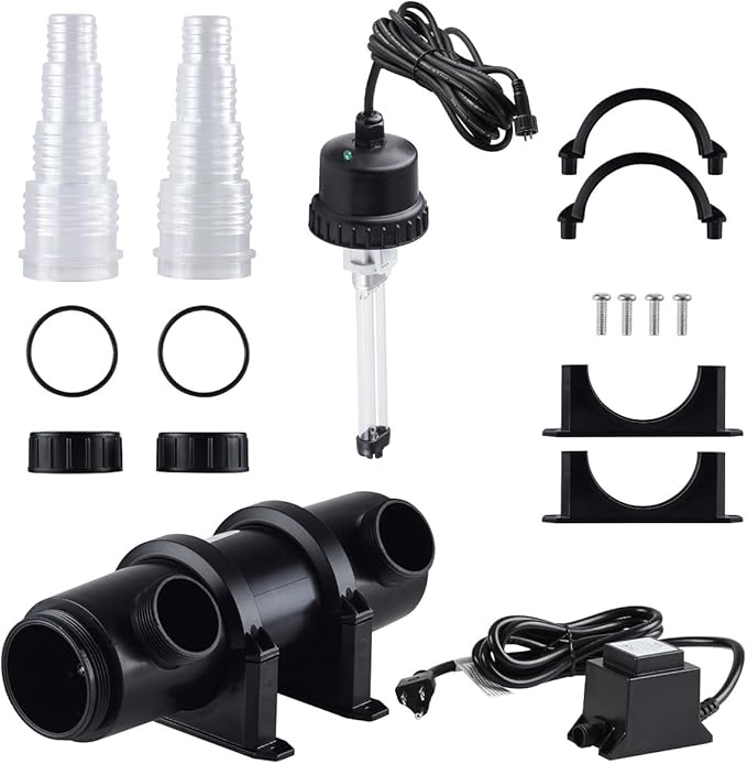 Alpine Corporation 9 Watt UV Clarifier Intended for Fountains, Waterfalls, and Water Circulation Out of Water Use, Black