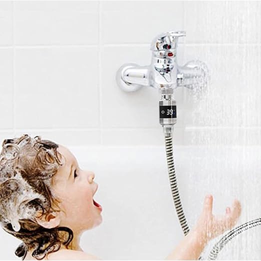 Digital Bathroom Thermometer for Hot Tubs and Shower Faucets – LED Display Water Temperature Tester with Smart Safety Alerts for Baby Bathing and Shower Safety,2pcs