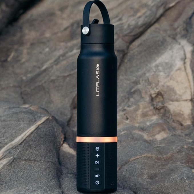 LitFlask Smart Water Bottle, Ultra Premium Bluetooth Speaker, Portable Charging, 20oz Stainless Steel. Oprah’s Favorite Things 2024