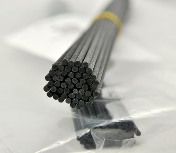 50 Pieces Fiber Reed Diffuser Replacement Refill Sticks for Aroma Fragrance (Black, 12" x3mm) - AquaVibe