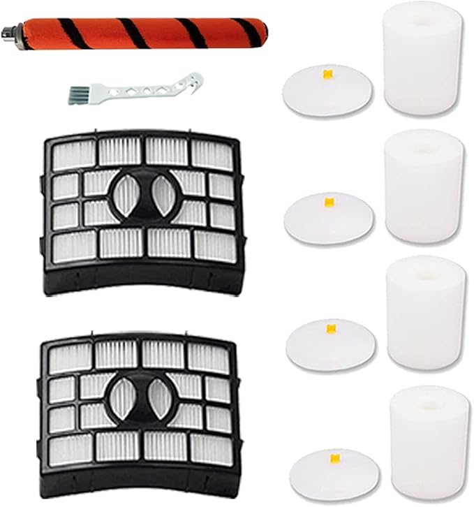 Foam Hepa Filter Brushroll Roller for Shark APEX DuoClean Lift-Away AX950 AX951 AX952 AZ1000 40 AZ1000W AZ1002 40 AZ1002BRN ZU881 ZU885 NV830 NV831 NV835 vacuum,part # 1173FT950,XFF650 and XHF650 - AquaVibe