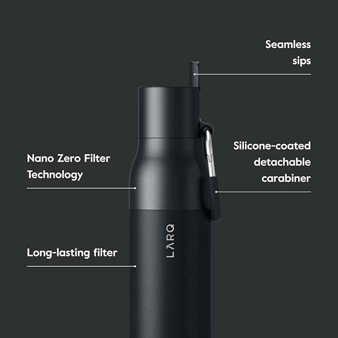 LARQ Clean AF Gift Set Bottle PureVis, Self-Cleaning Water Bottle 17oz + Filtered Insulated Water Bottle 17oz | Reusable Bottles, Travel Friendly, BPA free