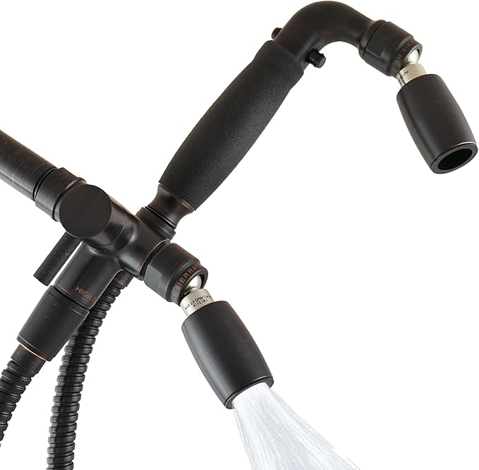 High Sierra® Lead-Free Metal 3-way Combo Shower Kit. Built in Diverter Valve Effortlessly Diverts Flow from the Fixed Shower Head to the Handheld and back - Ultra Low Flow 1.5 GPM-Oil Rubbed Bronze