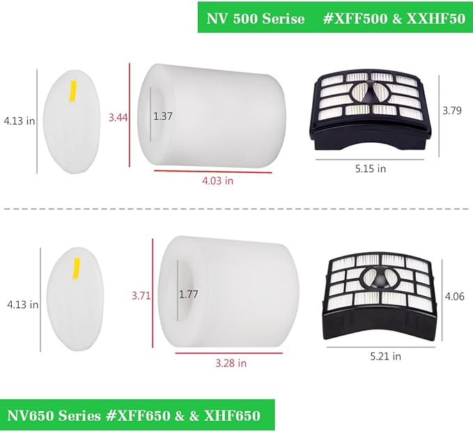 I-clean Filter Kits Compatible with Shark Rotator Pro Lift-away NV501 NV500 NV502 NV503 NV505 NV510 NV520 NV552 ZU780 ZU782 ZU785 UV560 [Not fit NV650 NV755 series] - AquaVibe