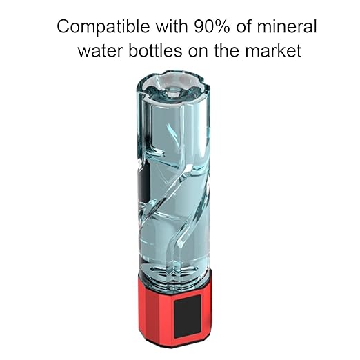 Hydrogen Water Pitcher, 250ml 5000PPB Portable Water Ionizer Hydrogen Water Bottle for Home Office Travel Exercise (Red)