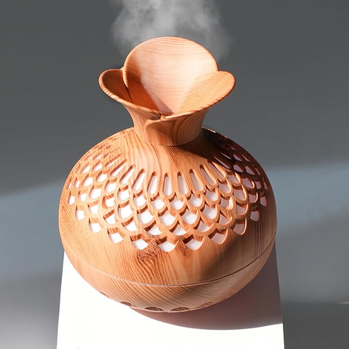 Mini Humidifier for Desk Bedroom Indoor Plant, 300ml Aromatherapy Diffuser Humidifier for Office Small Room, Quiet Colorful Night Light, Essential Oil Diffuser