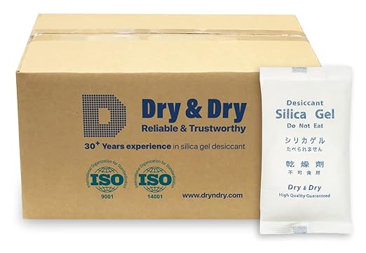 Dry & Dry 500 Gram [100 Packets] Silica Gel Packets Desiccants, Silica Packets - Rechargeable Silica Gel Packs, Desiccants Packets, Silica Gel
