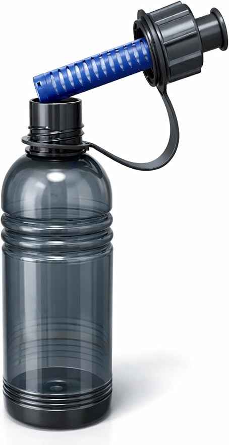 ALFA1 Life Saver Nano Water Filter Bottle | Water Purifier Bottle for Hiking, Camping and Travel (1 Quart, 32oz) | Food-Grade Plastic & BPA-Free | Removes 99.999% Impurities and Bad Odors