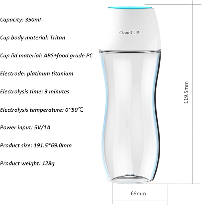 Hydrogen Water Bottle Maker Machine Hydrogen Water Generator Ionizer with SPE and PEM Technology,US Membrane Make Hydrogen Content up to 800-1200 PPM