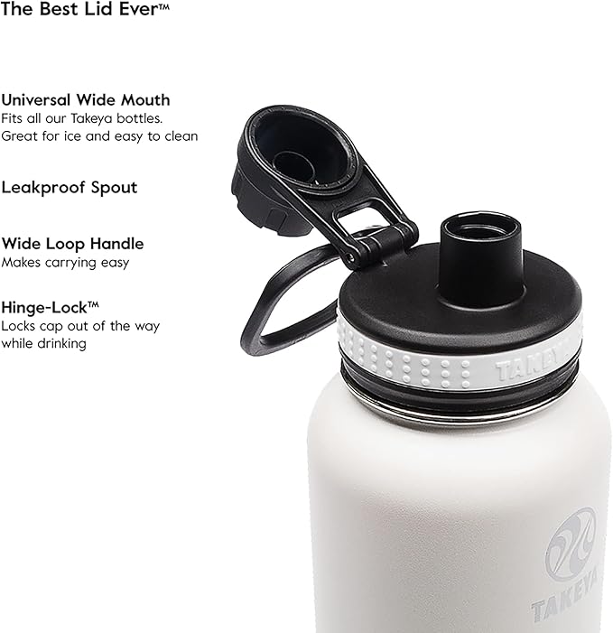Takeya Originals 24 oz Vacuum Insulated Stainless Steel Water Bottle - Leakproof & BPA-Free Spout Lid - Keeps Drinks Cold 24 Hrs/Hot 12 Hrs - Double-Wall Design - Ideal for Active Lifestyles, Navy