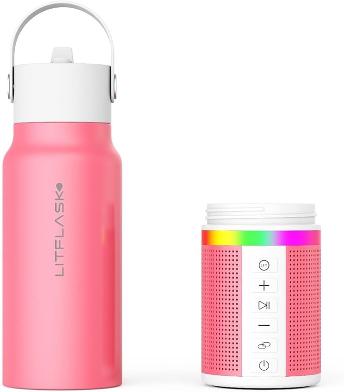 LitFlask Smart Water Bottle, Ultra Premium Bluetooth Speaker, Portable Charging, 20oz Stainless Steel. Oprah’s Favorite Things 2024