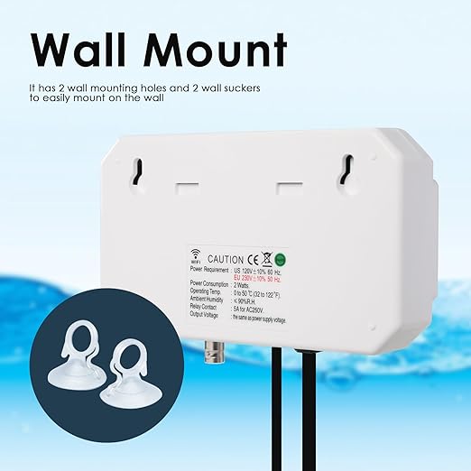 3-in-1 WiFi Smart Water Quality Tester, High Precision pH/EC/Temp Monitor with BNC Probe Real-Time APP Alerts & Data Export, pH Controller for Aquarium, Pool, Drinking Water, Lab