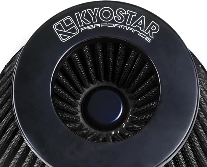Kyostar 6" 152mm High Flow Inlet Cold Air Intake Cone Replacement Dry Air Filter Black