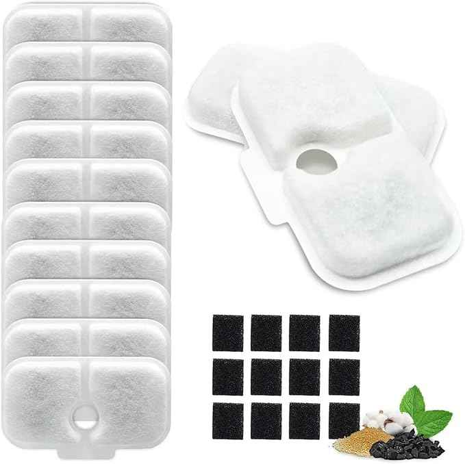 12+12 Pack Replacement Filters for PETLIBRO Capsule Pet Water Fountain - Compatible with Models PLWF005/PLWF115/WF105 - Ensure Fresh, Clean Water for Your Pets