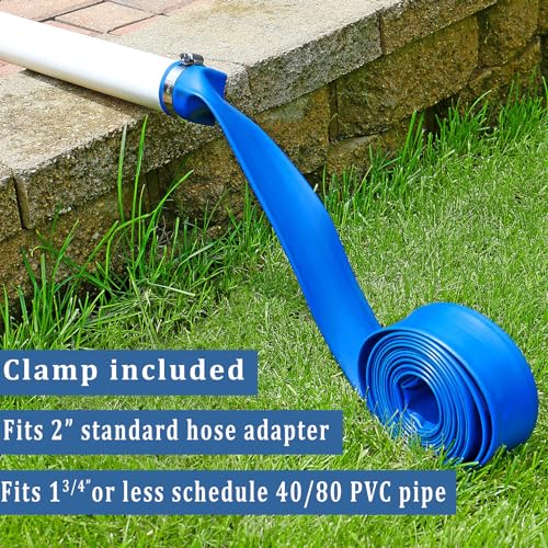 Pool Backwash Hose 2 inch × 100 ft Water Discharge Pipe Lay Flat Tubing (100 Foot)