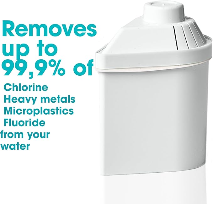 Alkanatur Filter Replacement for Pitcher (Pack of 3) - Removes Fluorides, Chlorine, Heavy Metals - Filters 400 liters of Tap Water - Replace After 3 Months - CE, ROHS, SGS Certified Water Filter