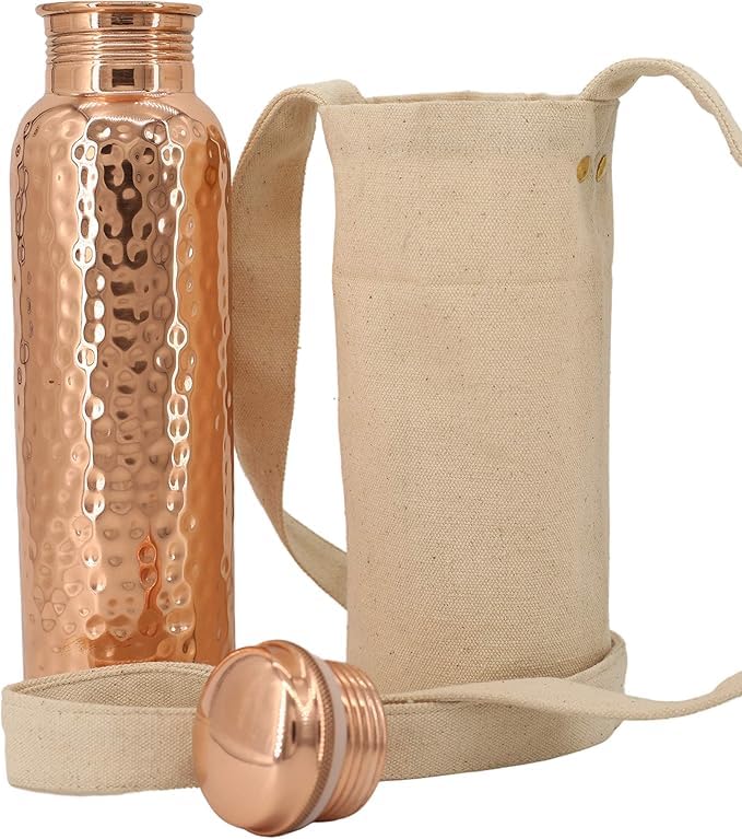 Hammered Copper Water Bottle 34oz