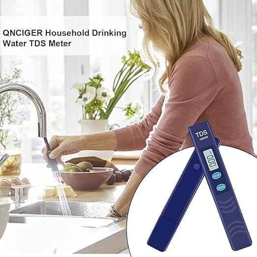 TDS Meter, Digital Water Quality Tester with Automatic Temperature Compensation (ATC), 0-9990 ppm Range, for Drinking Water, Tap Water, Aquariums, Water Filters (Blue)