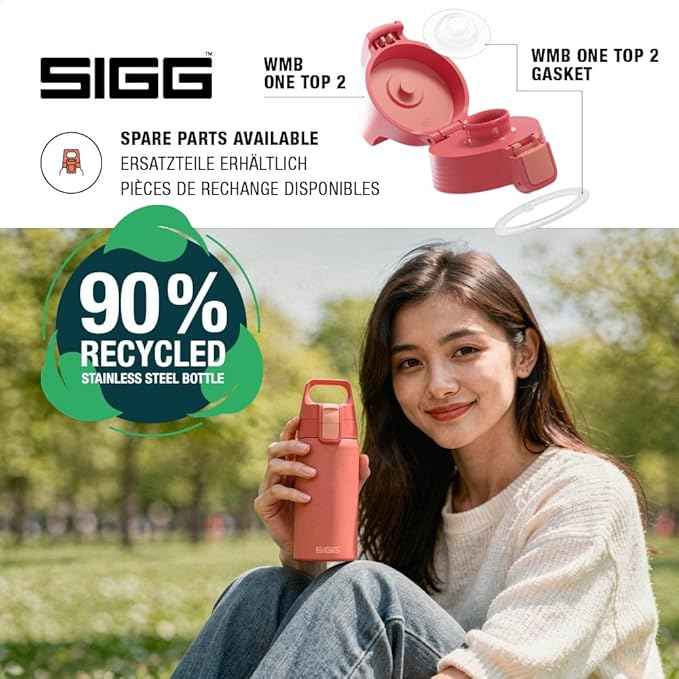 SIGG - Shield Therm- Stainless Steel Insulated Water Bottle - Carbonated Drinks, Leakproof, BPA Free, Recycled, 25, 34Oz