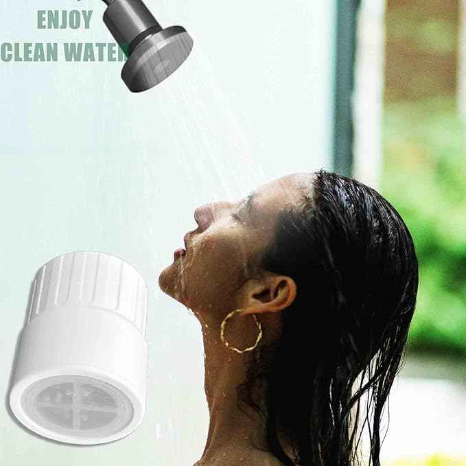 Replacement Shower Head Filter 2 Pack fits for JOLIE Shower Head Filter Catridge for Hard Water, High Ouput for Softening Water, Healthy Skin and Hair