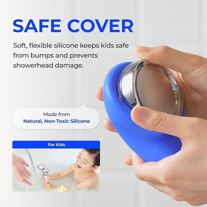 BODYLUV - Puresome Handheld Shower Head (Ver.1), Strong Water Pressure, Water Saving Filter For Bathroom (Handheld Shower Head with Silicon Cover) (Deep Black)