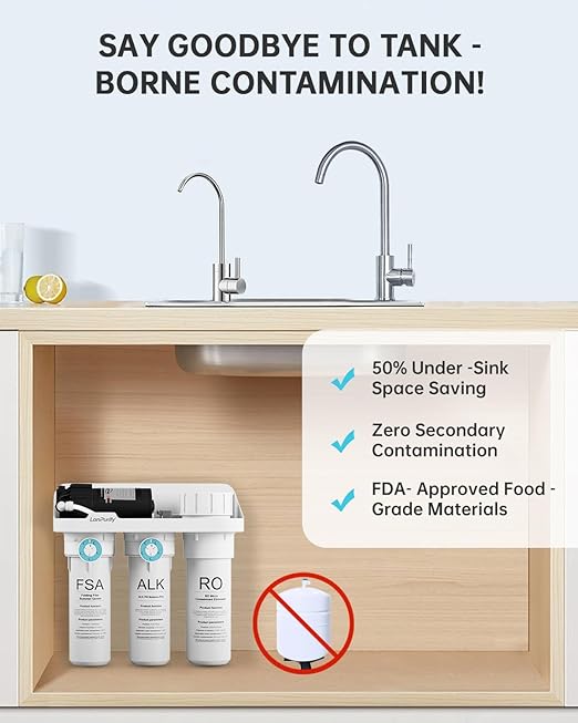 Reverse Osmosis System, 450 GPD Tankless 7-Stage Reverse Osmosis Water Filter, RO Water Filter System Under Sink, NSF/ANSI 58 Certified, 2:1 Pure to Drain