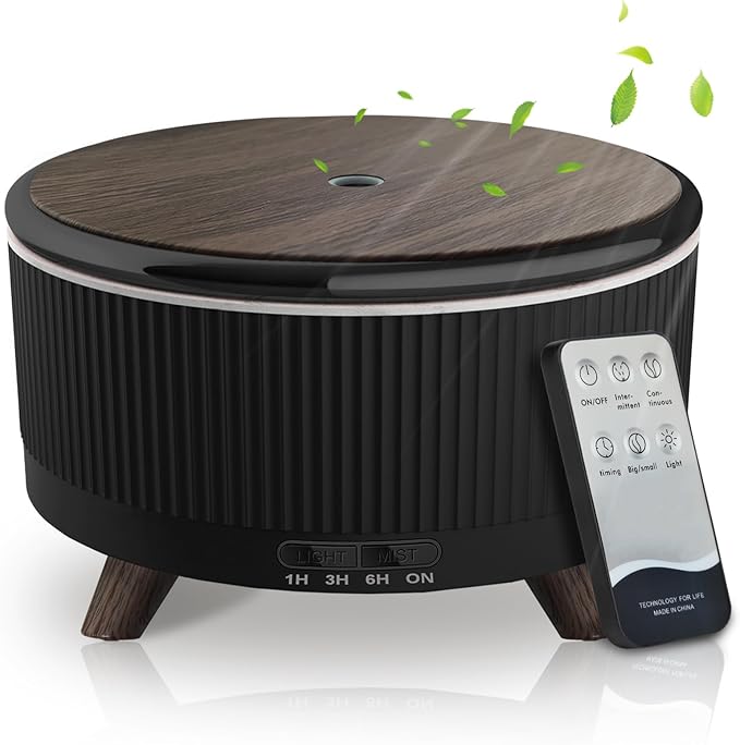 Diffusers for Essential Oils Humidifiers 500ML, Essential Oils Large Room Aromatherapy Diffuser,7 Colors Lights 3 Mist Modes with R/C for Home Office