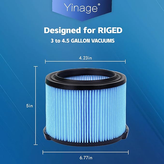 VF3500 Replacement Filter for Shop Vacuum 3-4.5 Gallon Wet Dry Vacuums, 3-Layer Filters for WD4050, WD3050, WD4080, WD4522, 4000RV, 4500RV 2pcs - AquaVibe