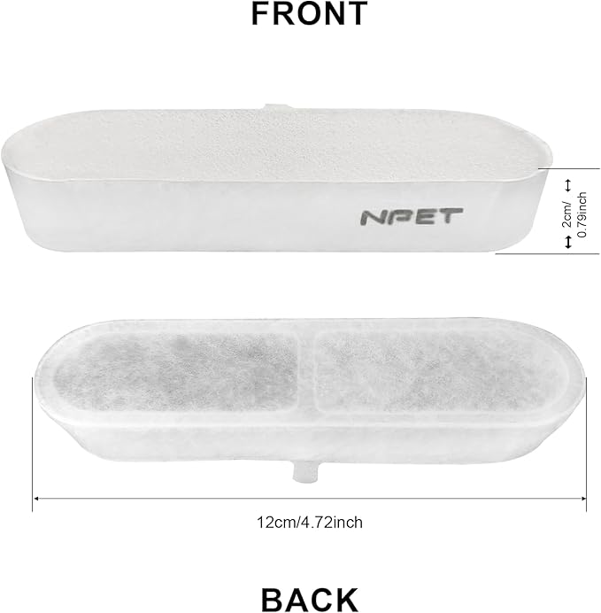 NPET Upgraded Design 4 Pack Replacement Filters for PETWF020SS Pet Drinking Fountain