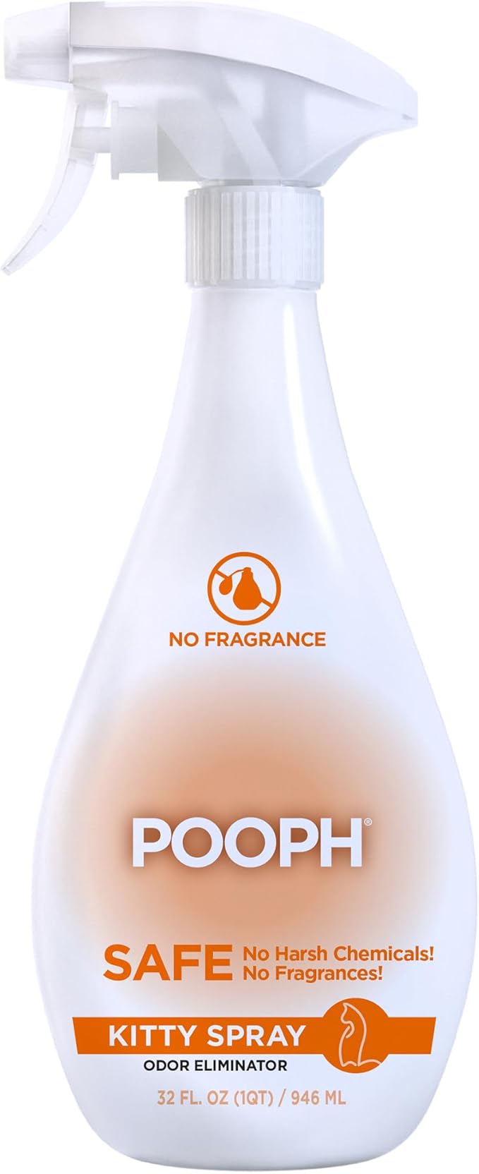 POOPH® Kitty Odor Eliminator – 32 fl oz Bottle – Proprietary Odor-Elimination Technology Works On-Contact – Cat Trees, Toys, Furniture, Bedding – NO Fragrances, NO Harsh Chemicals, Safe & Non-Toxic - AquaVibe