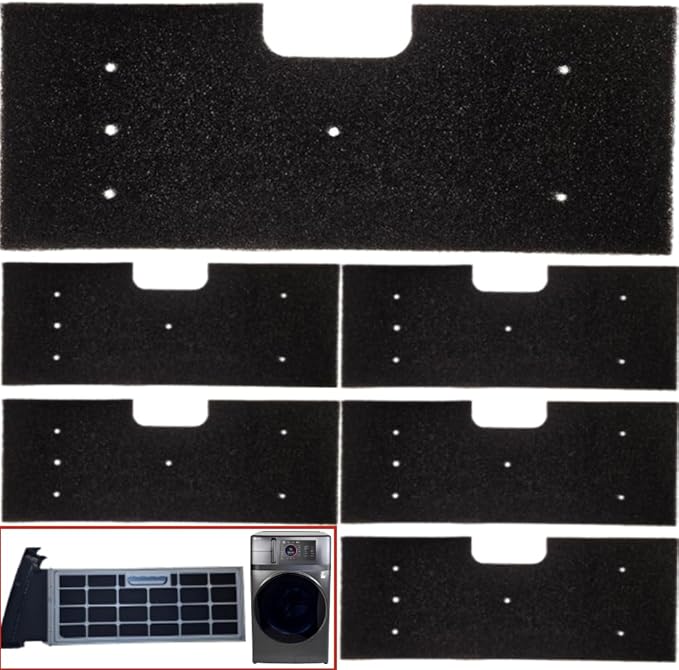 6Pack-WH01X35719 Lint Filter for GE Profile Washer Dryer Combo Hand Washable and Reusable for ge dryer lint filter replacement for Models: PFQ97HSPVDS （Filter cotton only） - AquaVibe