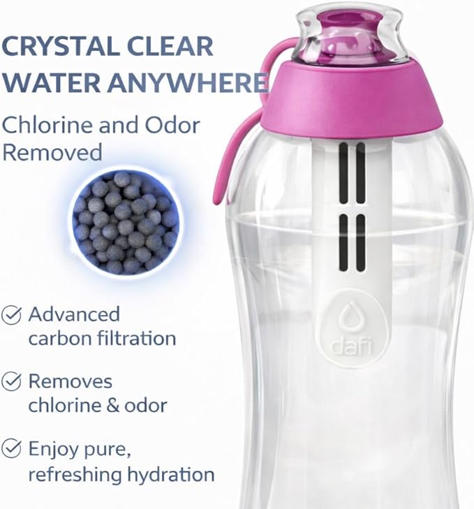 Dafi Sports Water Bottle Filter Replacement - 3-Pack Carbon Water Filters for Dafi Soft & Solid Bottles - Lasts Two Months or 40 Gallons Efficiency - Removes Chlorine Taste - BPA-Free - Colour White