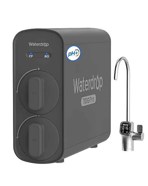 [ Dual Flow ] Waterdrop G5P700A-Pro Alkaline Mineral pH+ Reverse Osmosis Water Filter, NSF/ANSI 58 & 372 Certified, 8 Stage Reverse Osmosis System, 700 GPD RO Water Filtration System, Smart Faucet