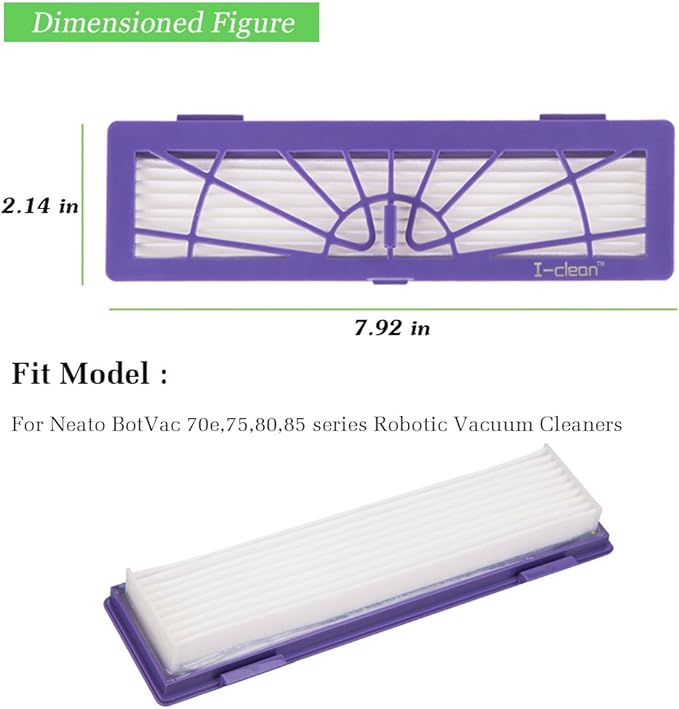 I-clean 16-pack Filters Accessories for all Neato Botvac Robotics 70e 75 80, D Series D75 D80 D85, Connected D3 D5 Vacuum Cleaner Replacement Parts - AquaVibe