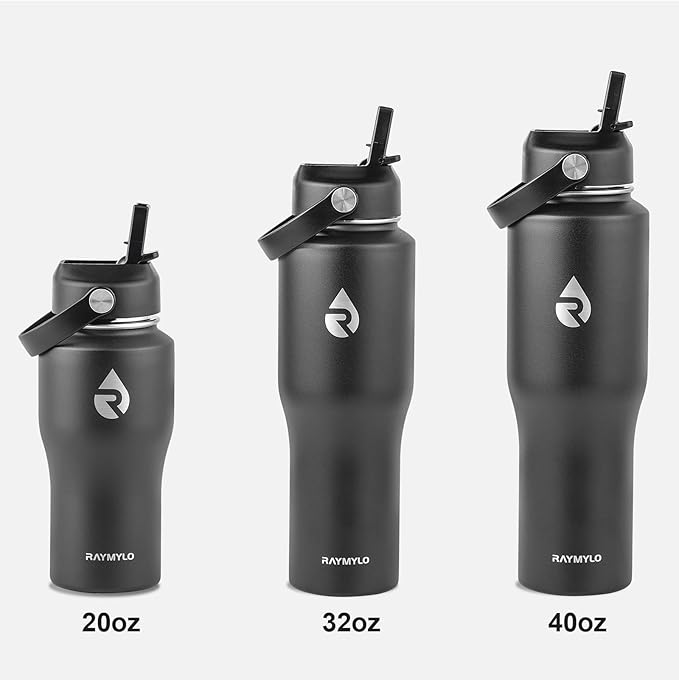 18 oz Insulated Water Bottle with Straw fit in Car Cup Holder, Triple Wall Vacuum Stainless Steel(Cold 48 hrs, Hot 24 hrs), Leakproof & Non-BPA, Hydro Travel Flask with Straw and Spout Lid
