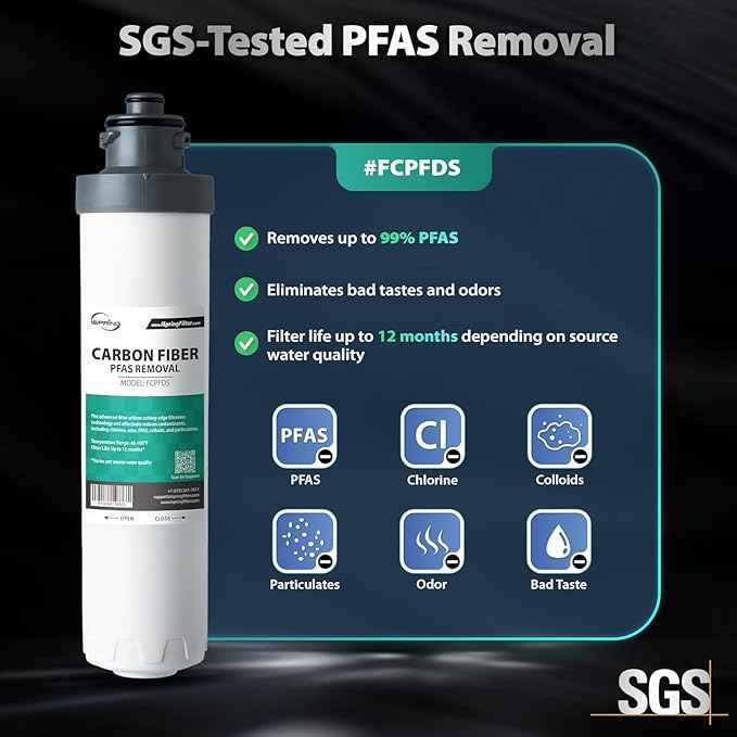 iSpring F5DS-PF Full Filter Replacement Set, Fits DS4B-PF & DS4S-PF Bottleless Water Dispenser, Up to 12 Months Based on Use & Water Quality, Includes 2x FPDS, 1x FCPFDS, 1x FGKDS and 1x FTDS