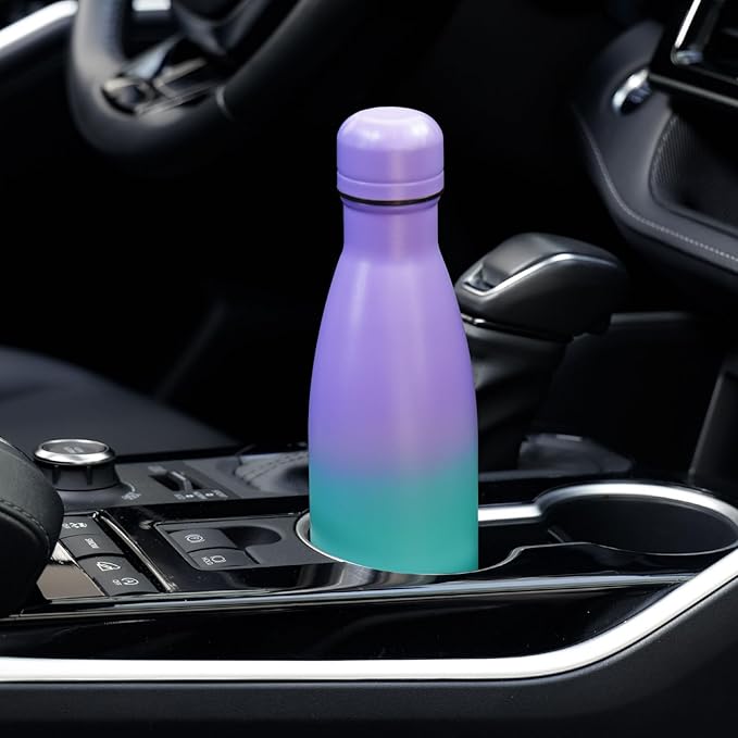 Volhoply 17oz Insulated Stainless Steel Water Bottle, Double Wall Vacuum Flask, Keeps Cold 24h & Hot 12h, Available in Packs of 1, 4, or 8（Purple Green,1 Pack）