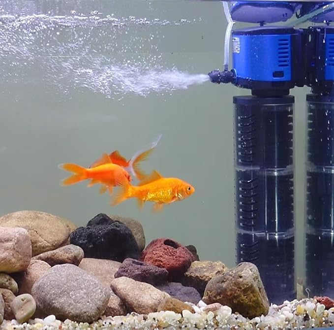TARARIUM Aquarium Filter 260GPH for 30-75 Gallon Fish Tank, Biochemical Quiet Submersible Internal Filtration Powerful Pump Air Supply Wave Maker 4 in 1, Saltwater & Freshwater Crystal Clear - AquaVibe