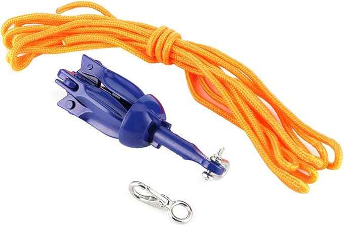Anchor Kit Aluminum Alloy Folding Anchor for Boats Kayak Canoe Sailboat, 4 Tine Rope Hook Watercraft Acc for Boats, Outdoor Activity Waterskiing